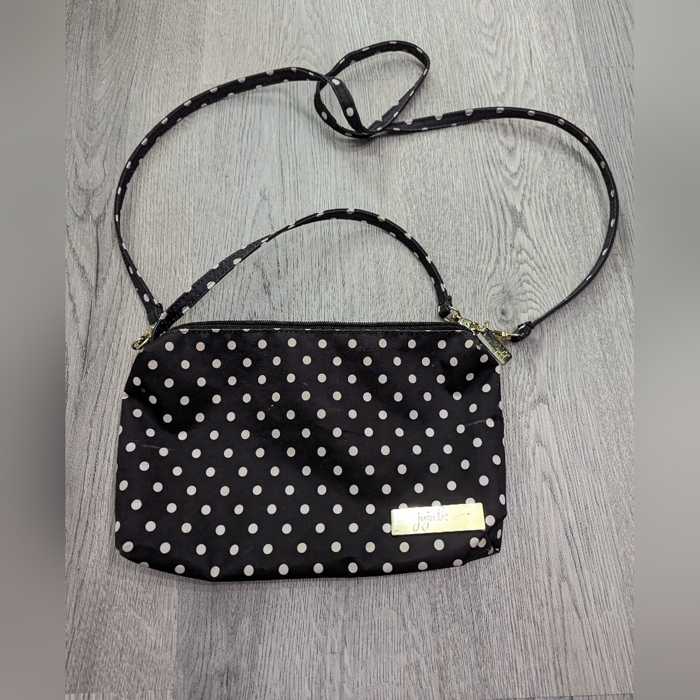 JuJuBe Be Quick Duchess Black Polka Dot Crossbody Wristlet Bag